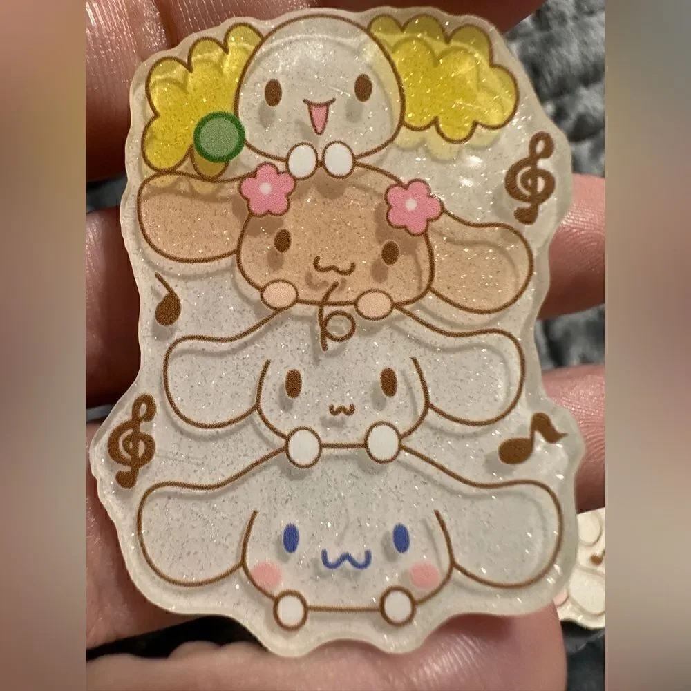 Sanrio Cinnamoroll Hair Clips 2 Pcs – Stacked Character Acrylic Barrettes